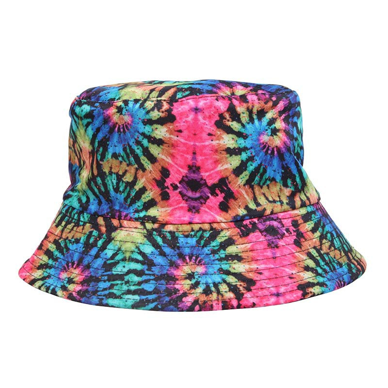 Wholesale  Printed Pattern Fisherman Hat Tie-Dyed Double-Sided Basin Hat Bucket Hat