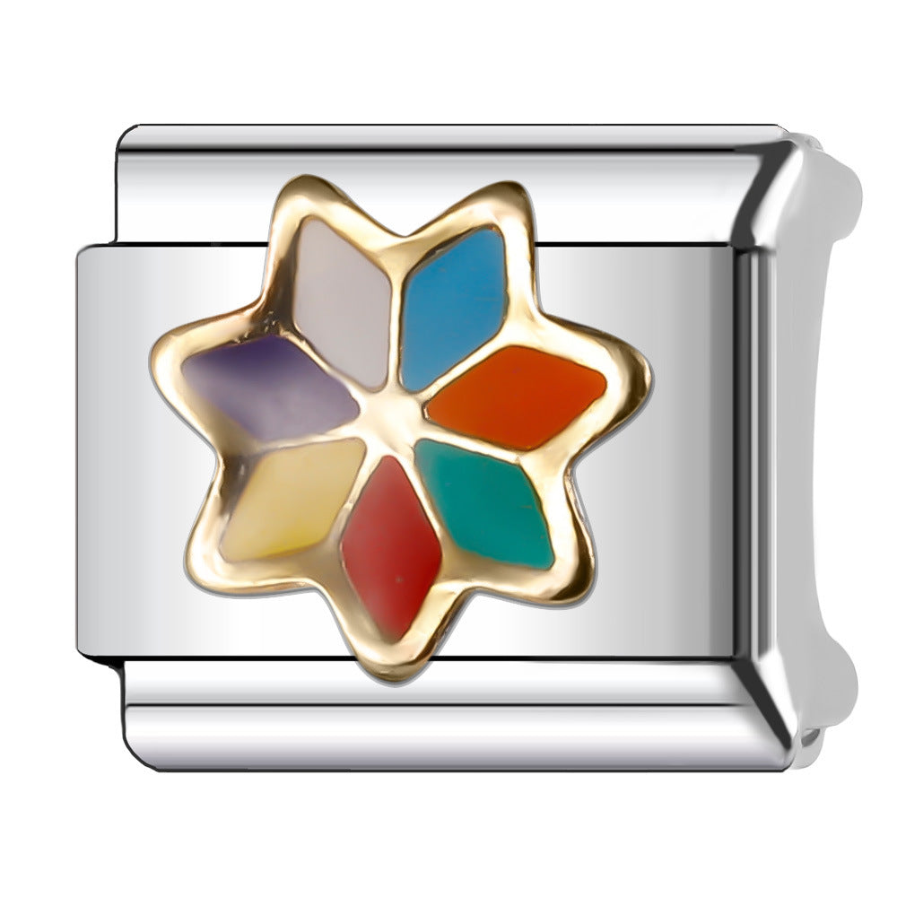 Wholesale Italian Charm Bracelet 9mm DIY Splicing Creative Pattern Stainless Steel Composable Bracelet