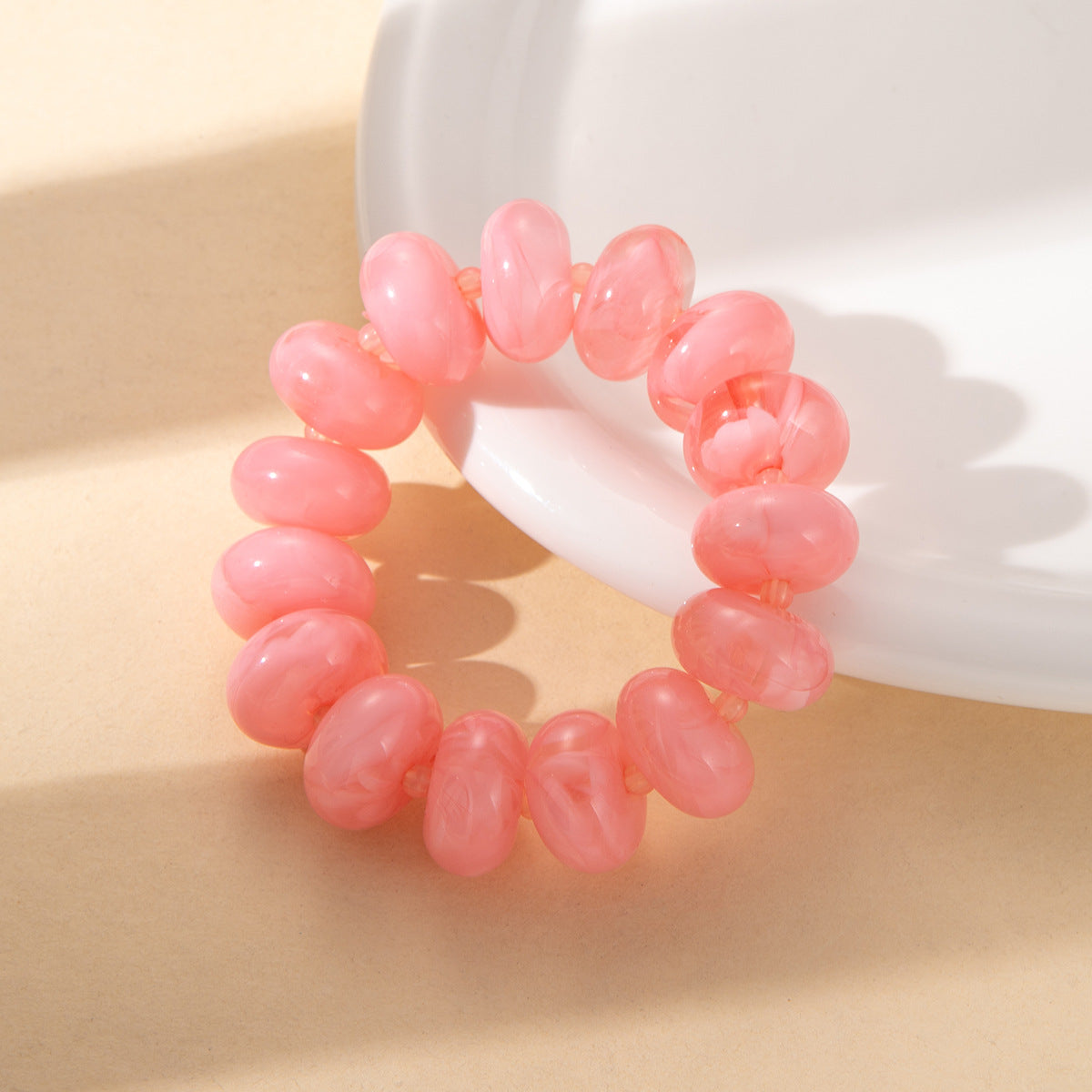 Wholesale Sweet Korean Style Dark Purple Resin Abacus Bead Bracelet Cute Student Fashion Accessory Everyday Gift For Women