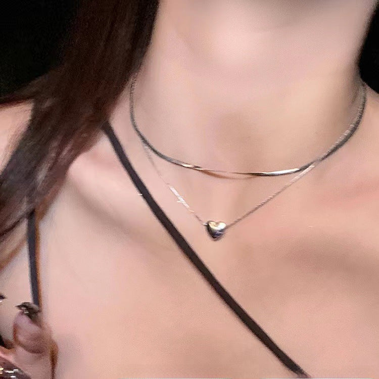 Wholesale love light luxury double clavicle necklace