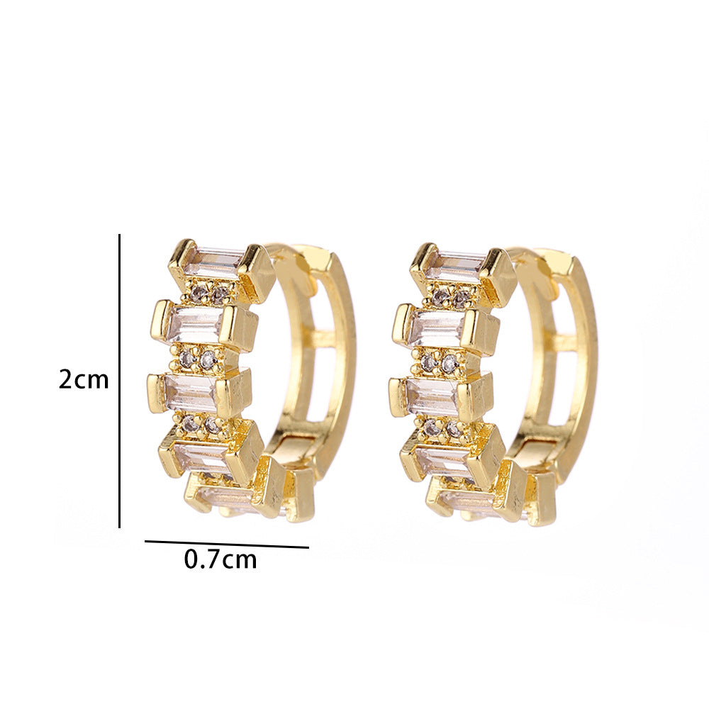 Wholesale Modern Butterfly Flower Earrings With Micro Set Zircon 18K Gold Plated Copper Fashion Party Gift Jewelry Accessory
