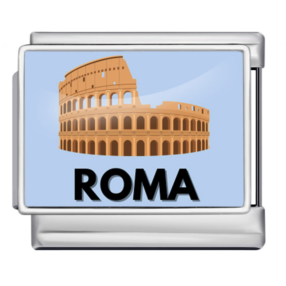 Wholesale Italian Charm Bracelet 9mm DIY  image style English landmark Creative Stainless Steel Composable Bracelet