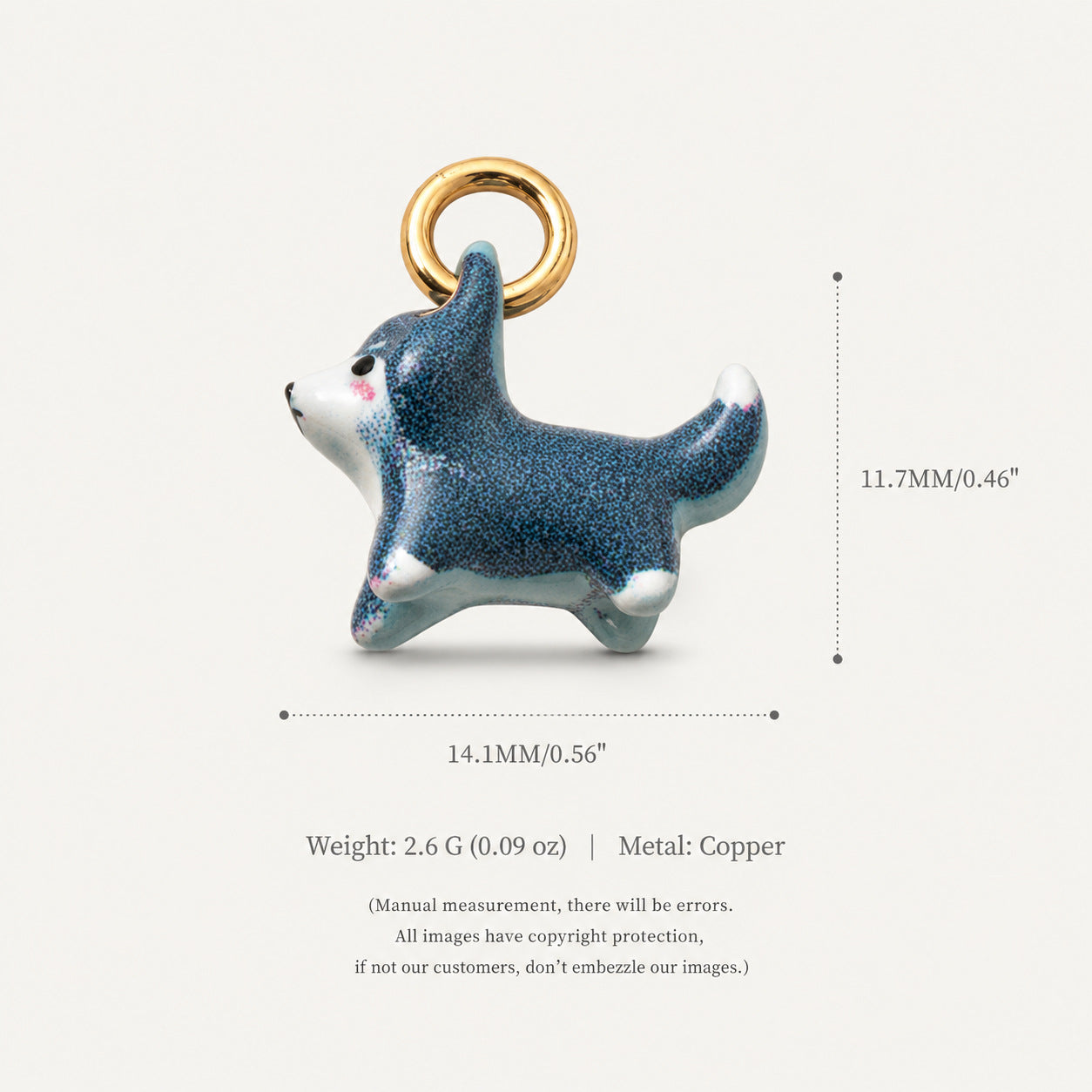 Wholesale Copper Electroplated Cute White Dog Cartoon Pendant Jewelry Accessory Gift