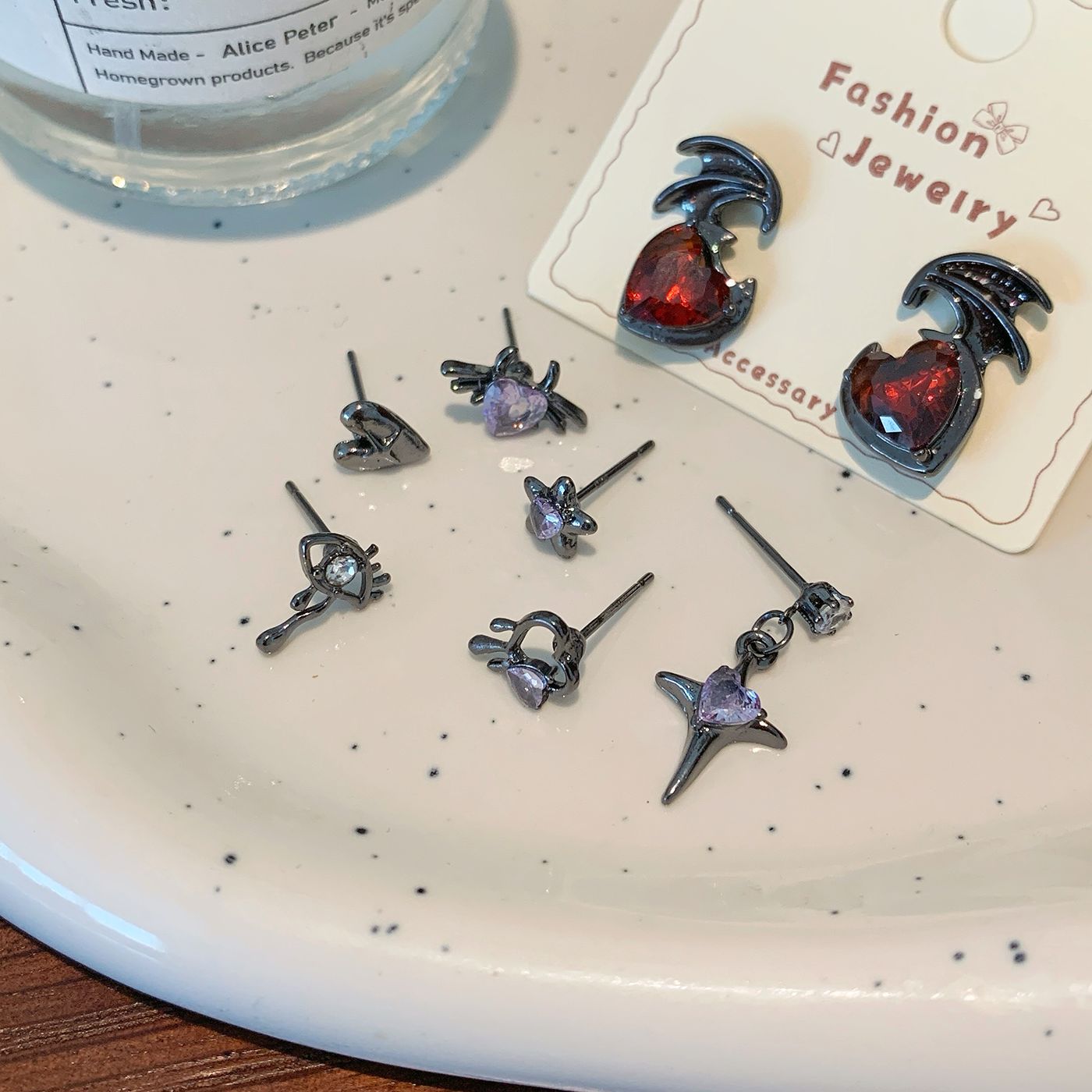 Wholesale silver needle earring design niche high-end cross earrings