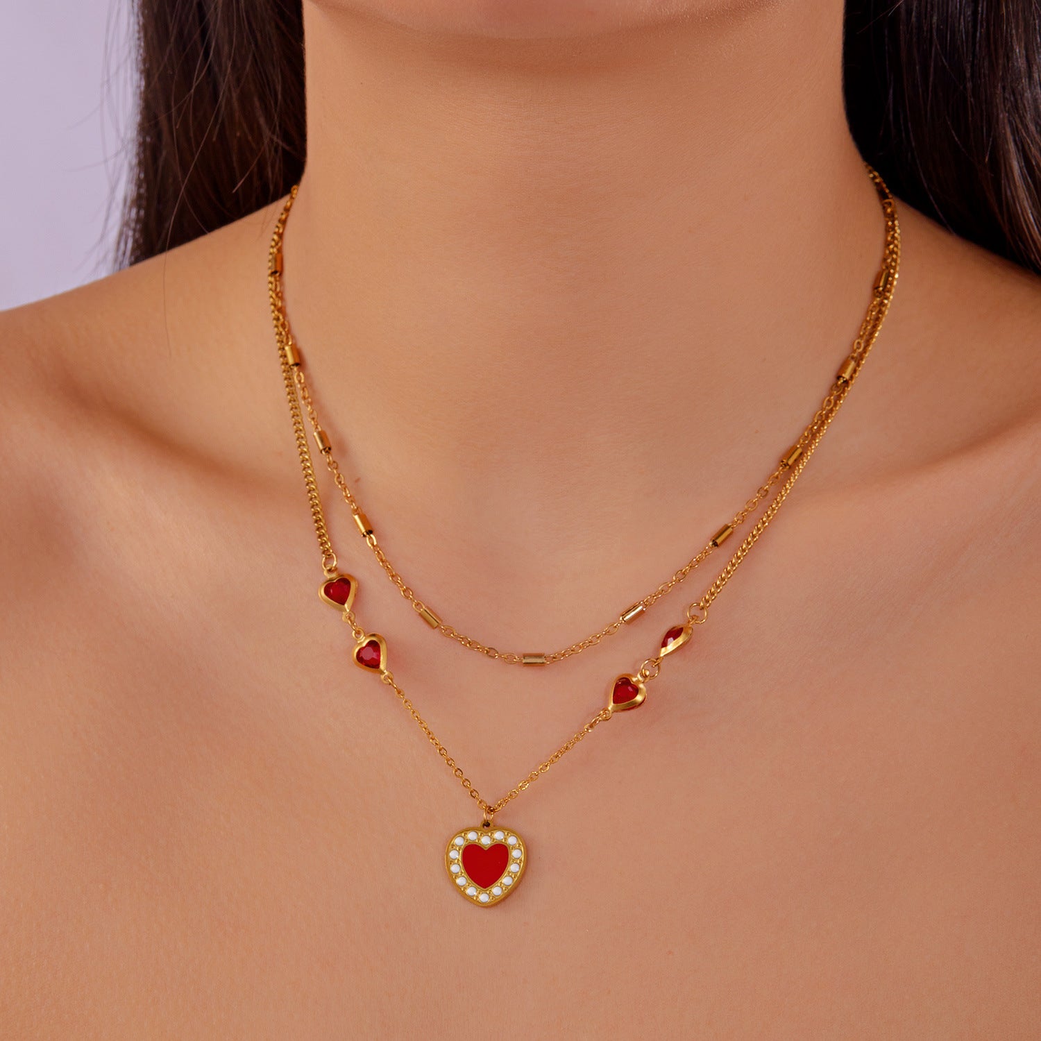 Wholesale Stainless Steel Bow Love Necklace