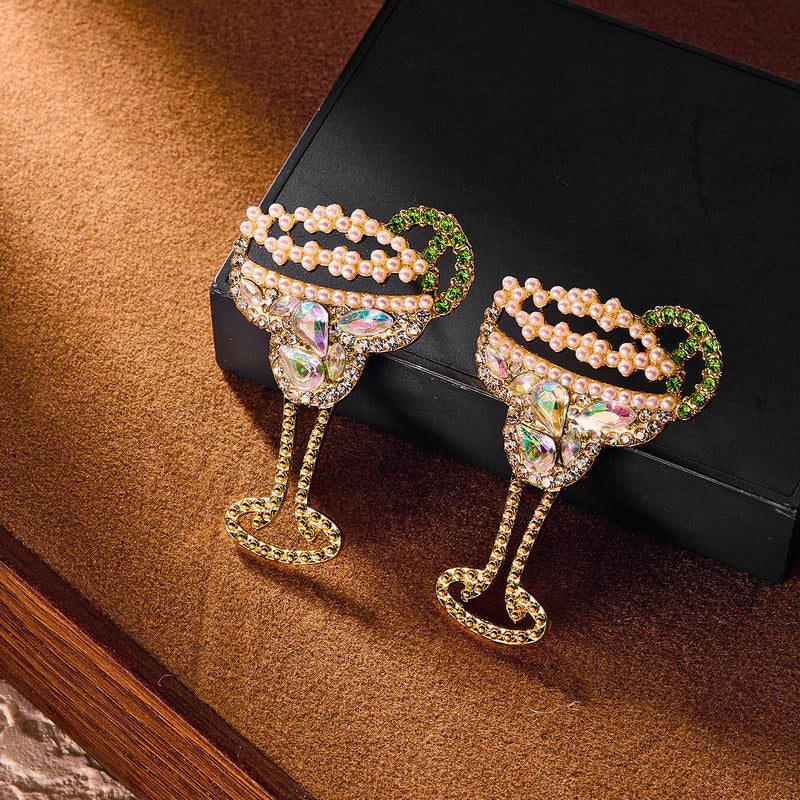 Wholesale Pearl Goblet Earrings - Electroplated Zinc Alloy Chic Jewelry Accessory for Women