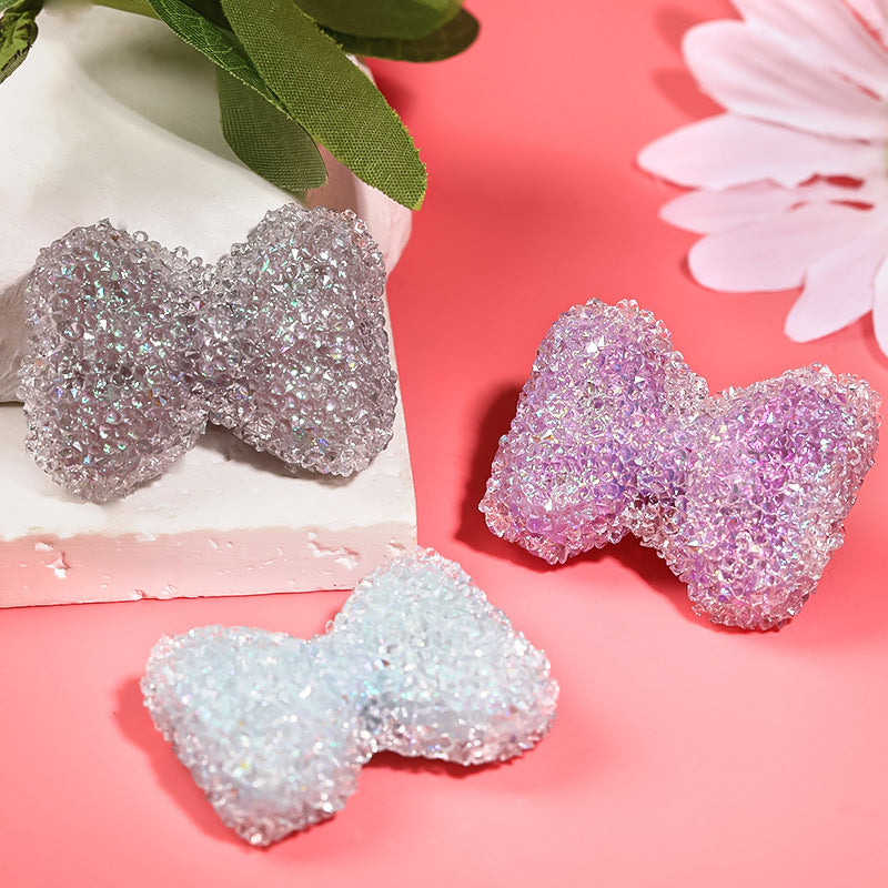 Wholesale 5pcs Rhinestone Bow Soft Sugar Beads Full of Diamond Beads DIY Accessories ACC-BDS-BLG035