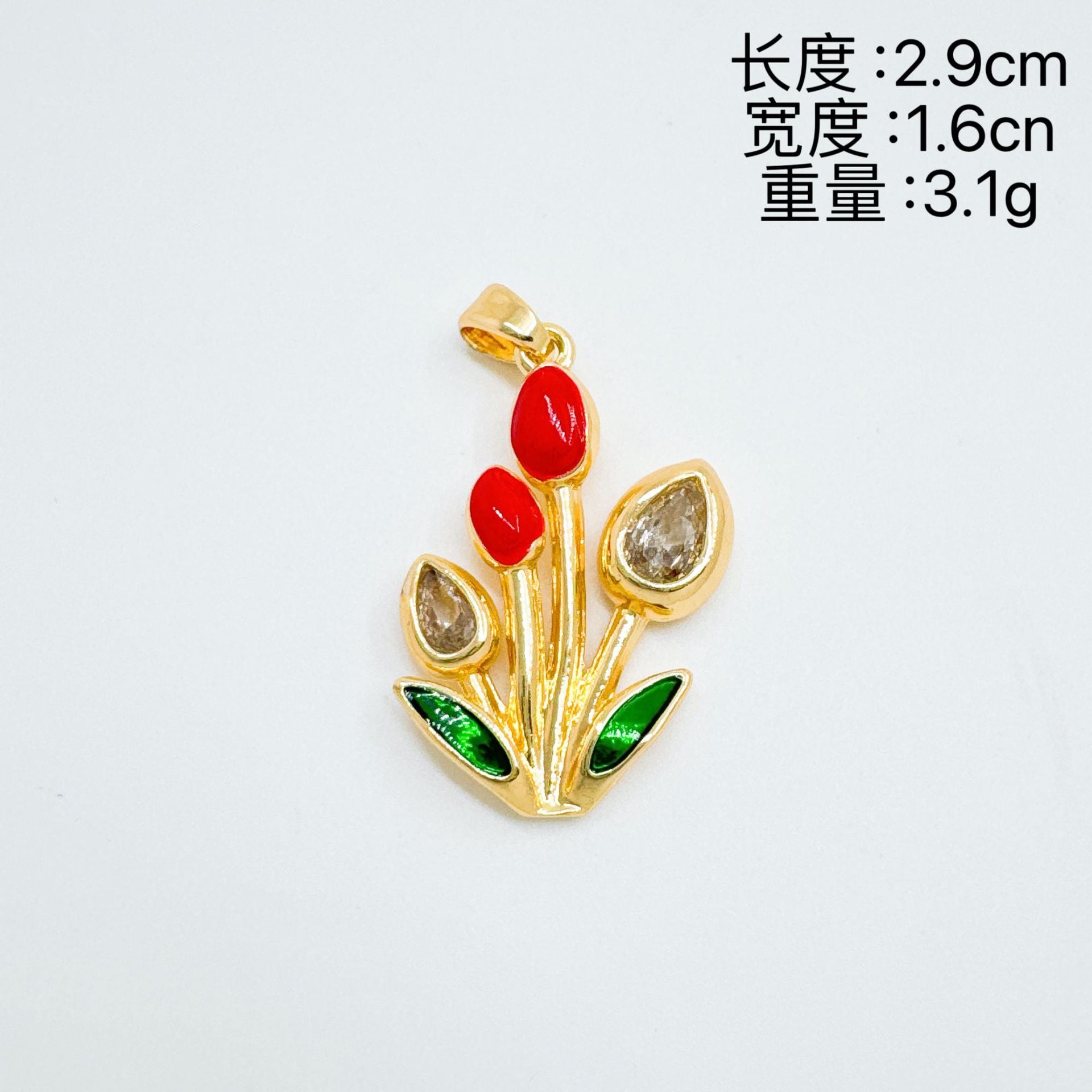 Wholesale Tulip Enamel Pendant Necklace for Women - Copper Electroplating Boutique Resale Jewelry