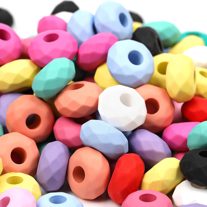 Wholesale 100pcs Solid Color Color Flat Round Plastic Beads