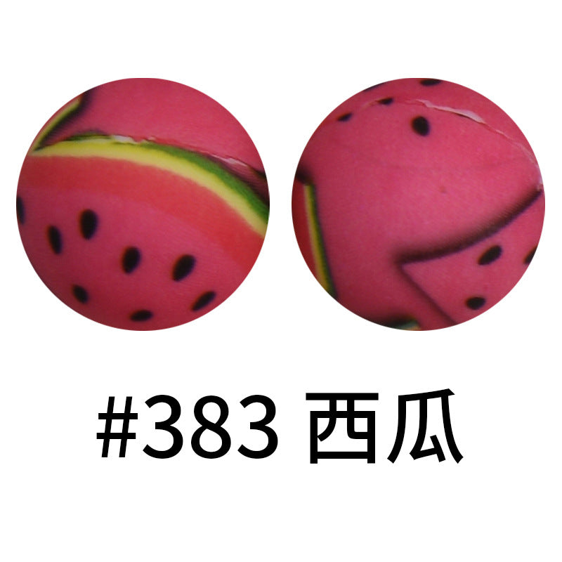 Wholesale 50pcs Western Style Leopard Skull Color Aztec Printed Silicone Balls Beads ACC-BDS-HeSheng003