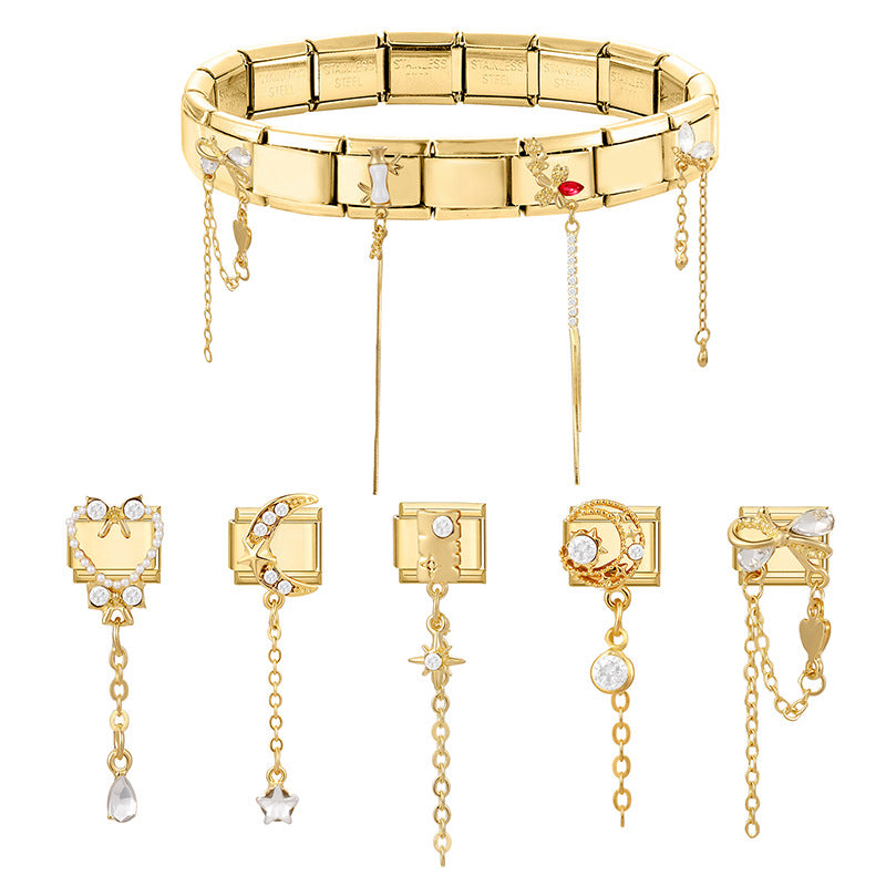 Wholesale Italian Modular Multifunctional Connectable Stylish Creative Fresh Exquisite Accessory Geometric DIY Bracelet Jewelry