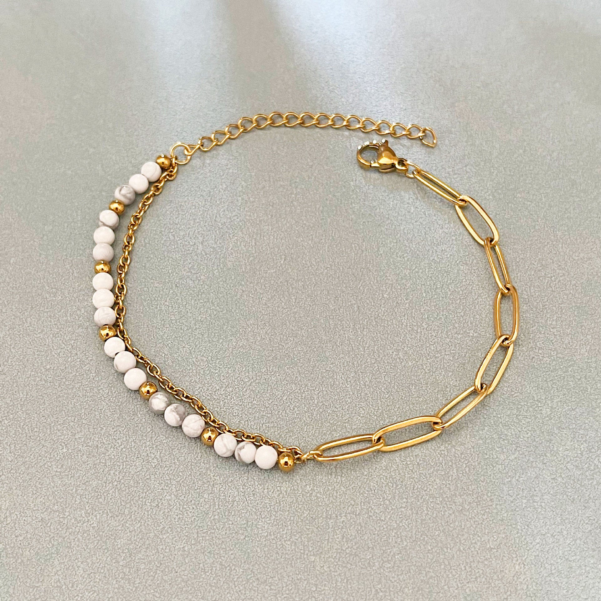 Wholesale Natural Stone Beaded Double-Layer Bracelet