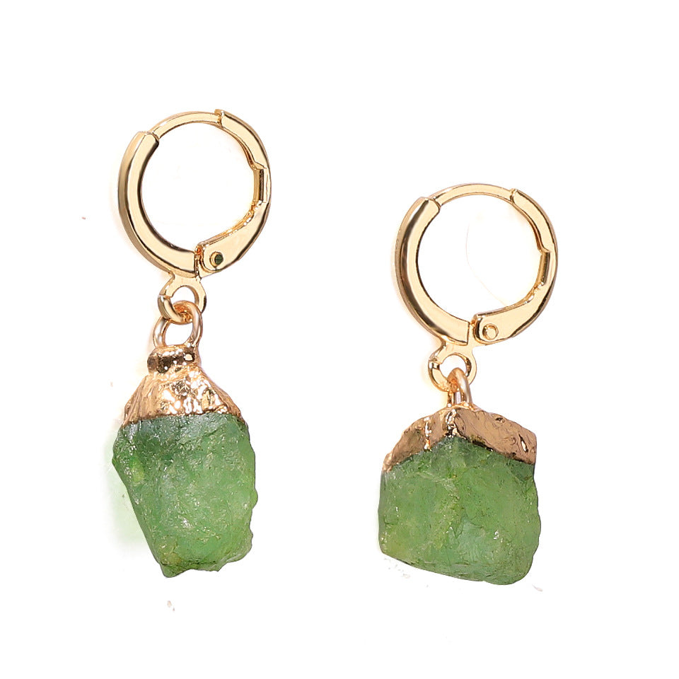 Wholesale Irregular Natural Stone Crystal Birthday Stone Rough Stone Earrings ACC-ES-ZhuangZ001