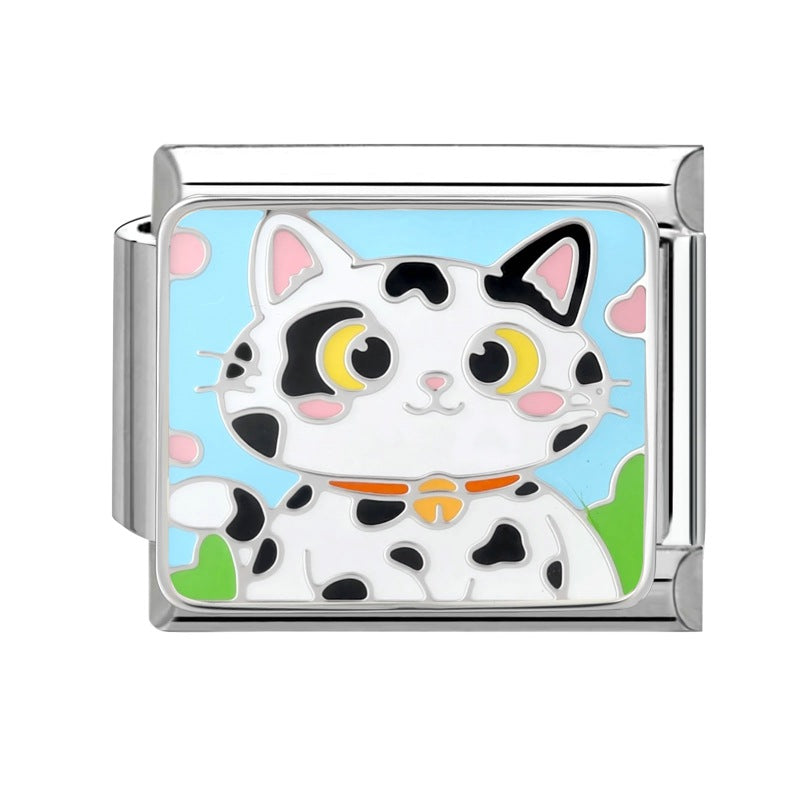 Wholesale  9mm Italian Charm Starter Bracelets DIY square Single Section Creative Stainless Steel Composable Bracelet