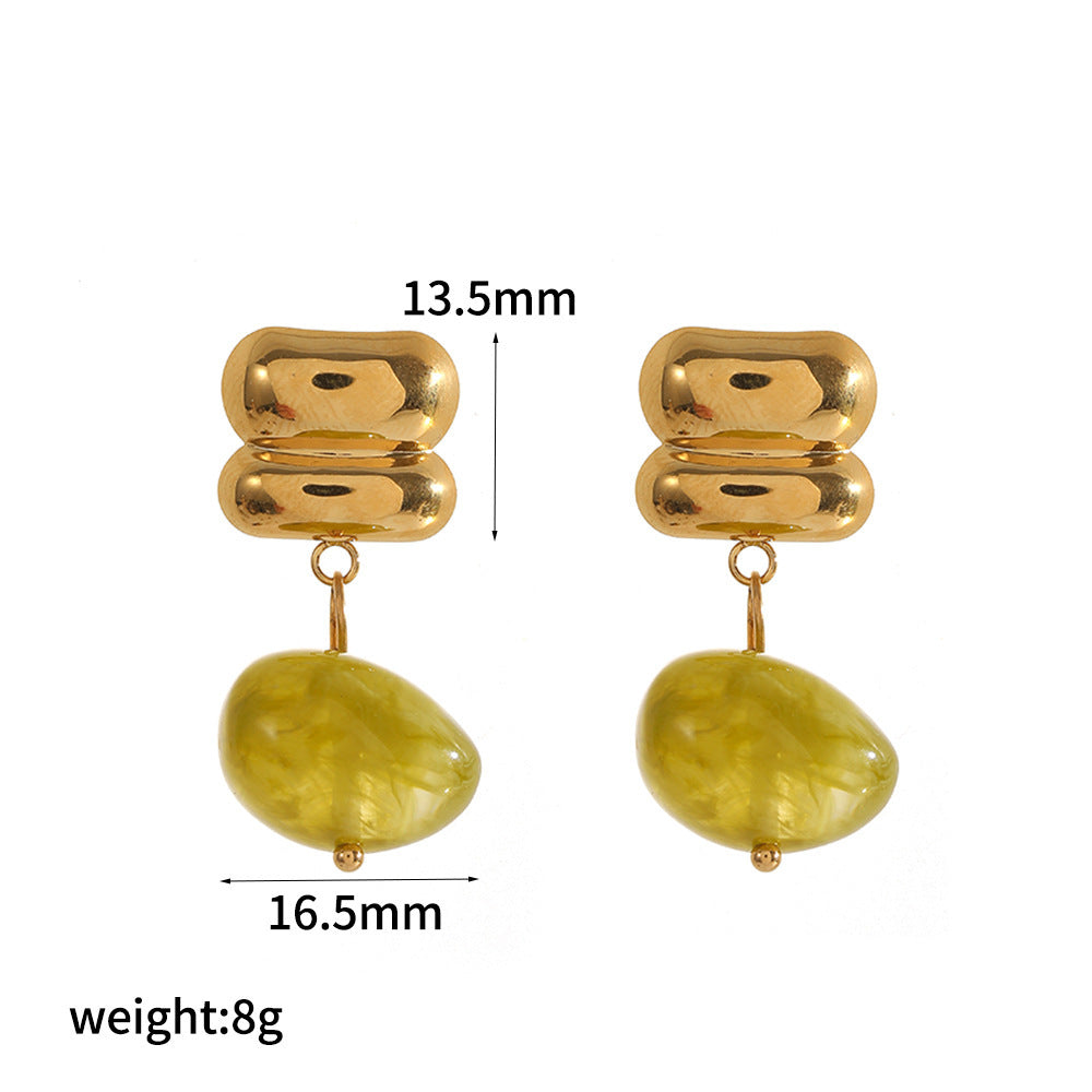 Wholesale Stylish Teardrop Resin Earrings With Stainless Steel Posts Trendy Everyday Jewelry Accessory