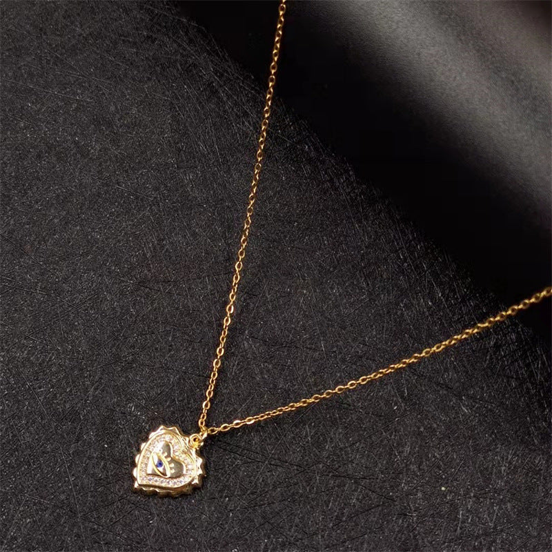 Wholesale Stainless steel heart-shaped Devil's Eye pendant necklace