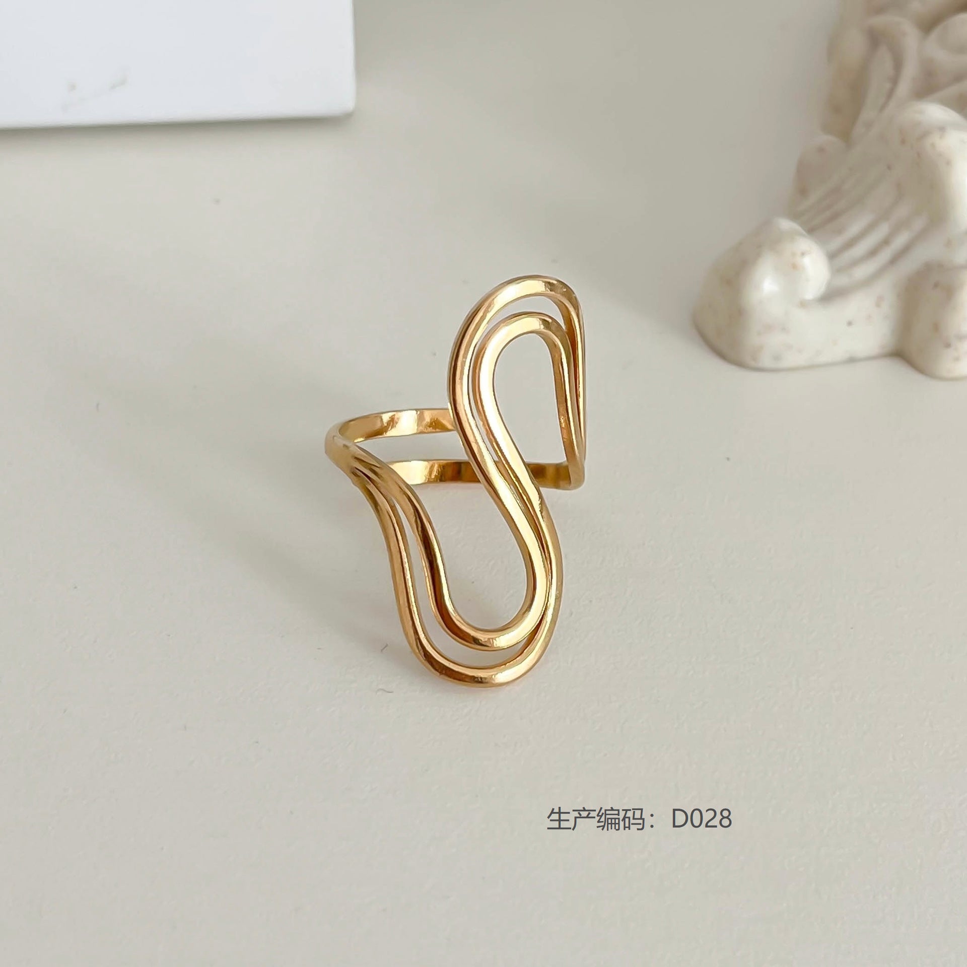 Wholesale Geometric Stainless Steel Ring,  Electroplated,  Boutique Resale Jewelry Accessory