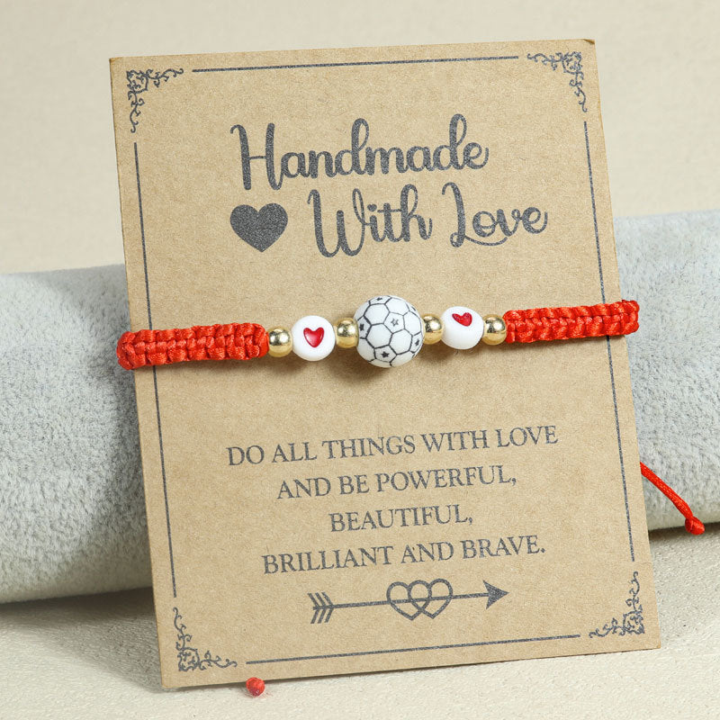 Wholesale Braided rope basketball heart bracelet