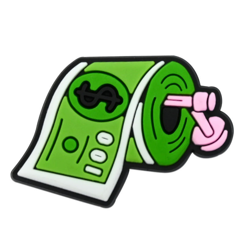 Wholesale   Random 100pcs USD seriesPVC Soft Rubber Shoe Buckle Decoration