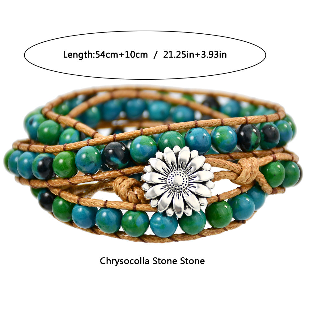 Wholesale Natural Stone Beaded Multi-layer Braided Bracelet ACC-BT-Youf001