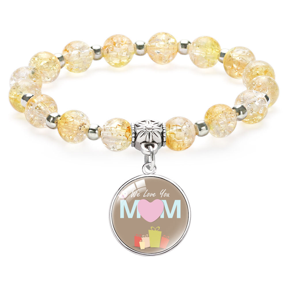 Wholesale  Mother's Day Bracelet Letter English Design Beaded Pendant Bracelet