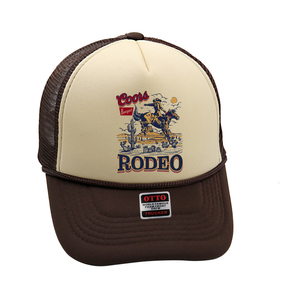 Wholesale Trucker Hat Denim Print Sponge Mesh Cap Baseball Cap ACC-HT-HaiPu015