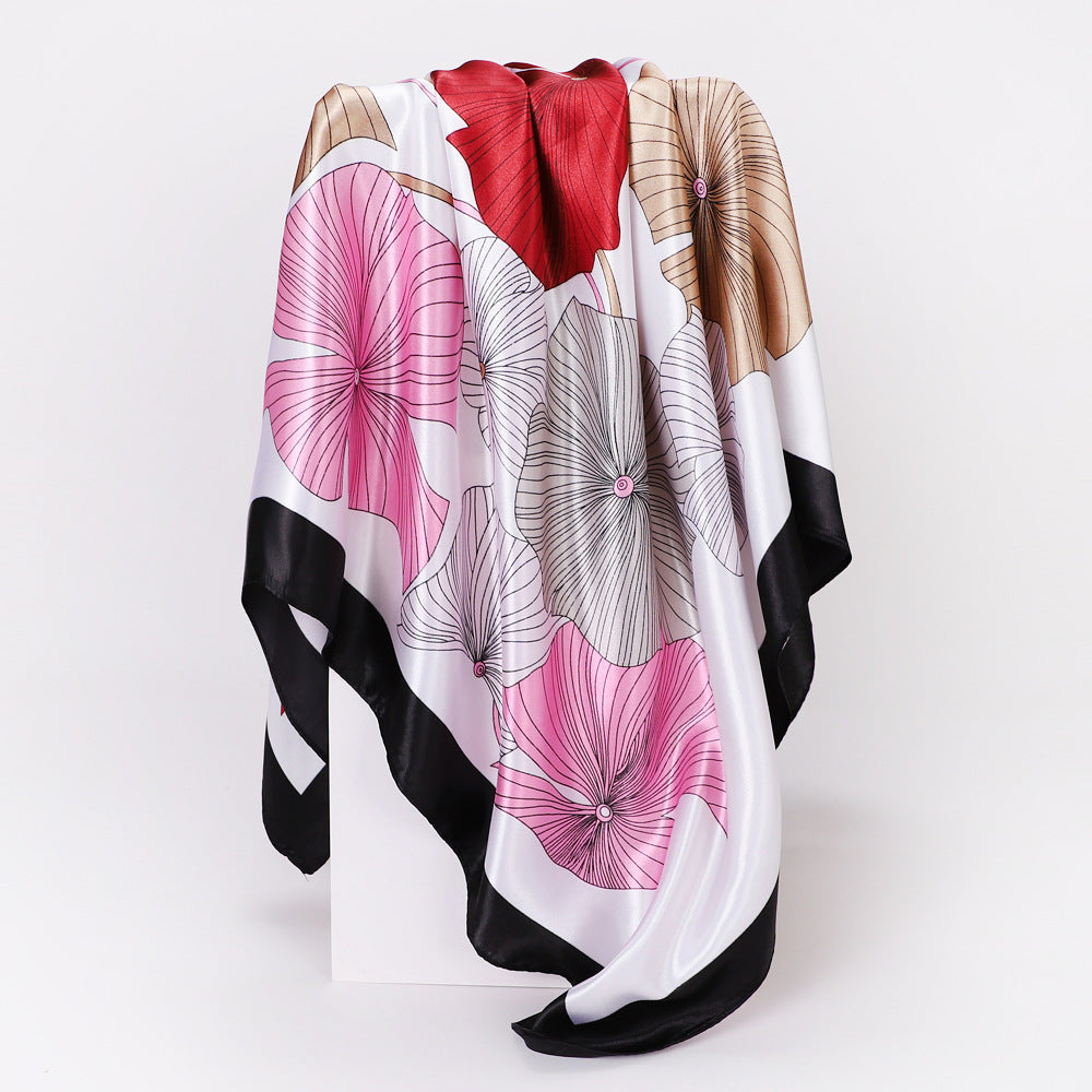 Wholesale Retro Printed Satin 90cm Silk Scarf