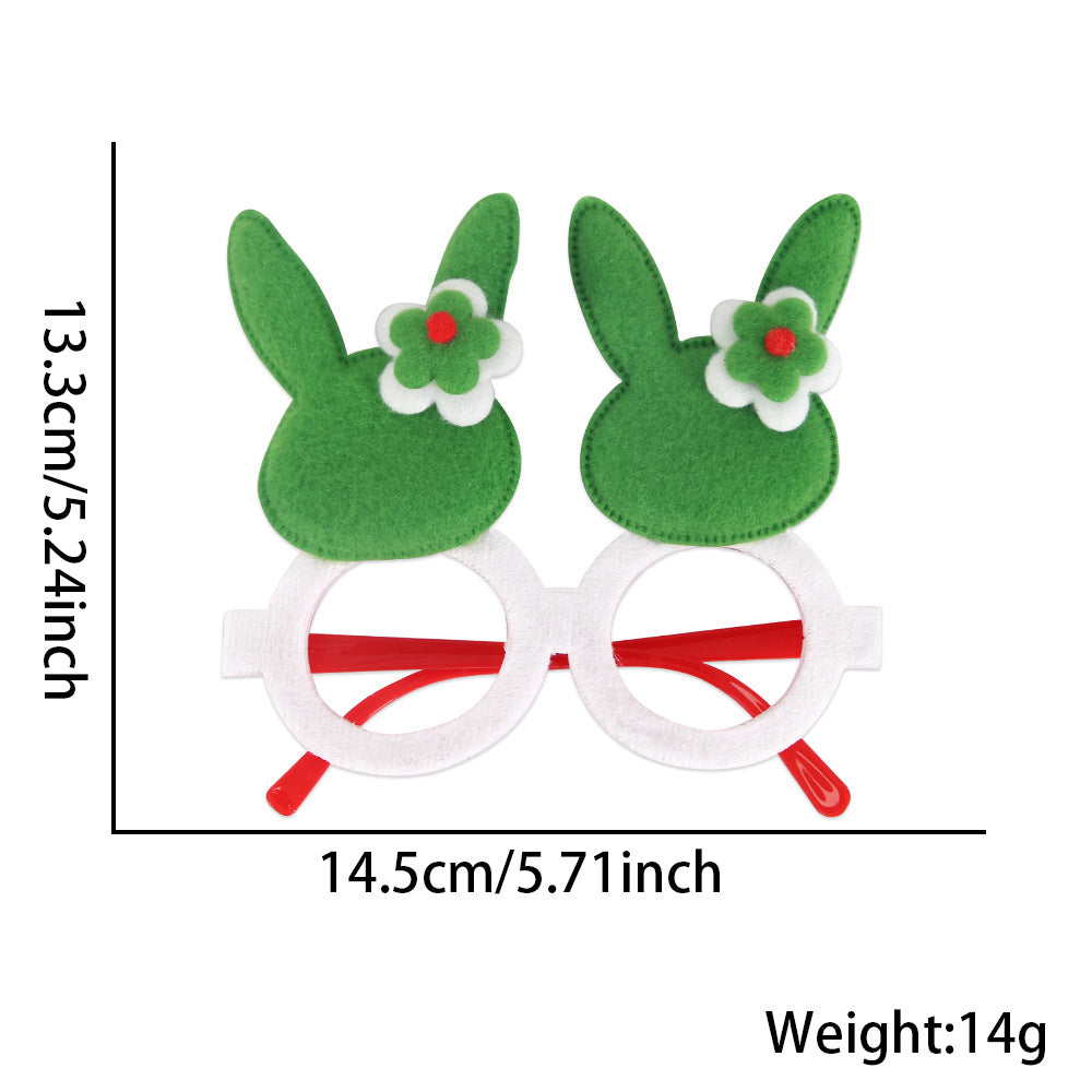Wholesale  Easter decorations flannel chicken rabbit photo glasses decoration