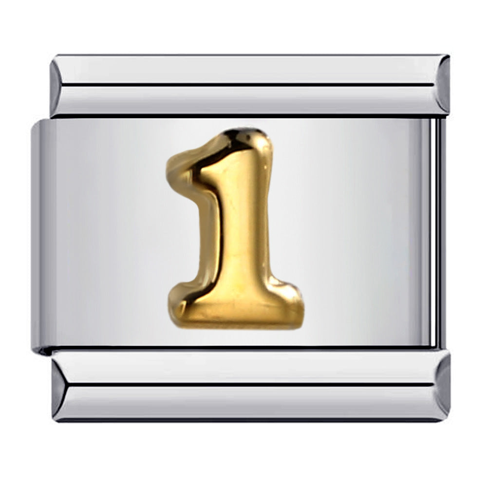 Wholesale Italian Charm Bracelet 9mm DIY Splicing Removable Arabic Numerals Stainless Steel Composable Bracelet