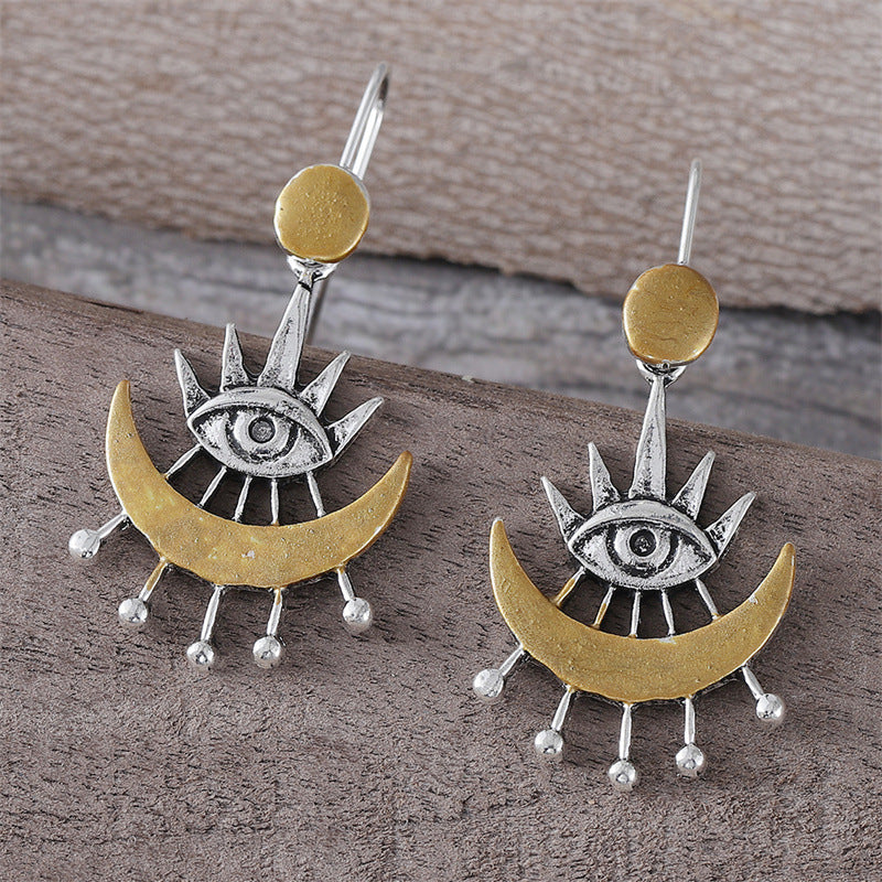 Wholesale Retro Eye Of Horus Moon Earrings For Women Stylish Party Jewelry Accessory