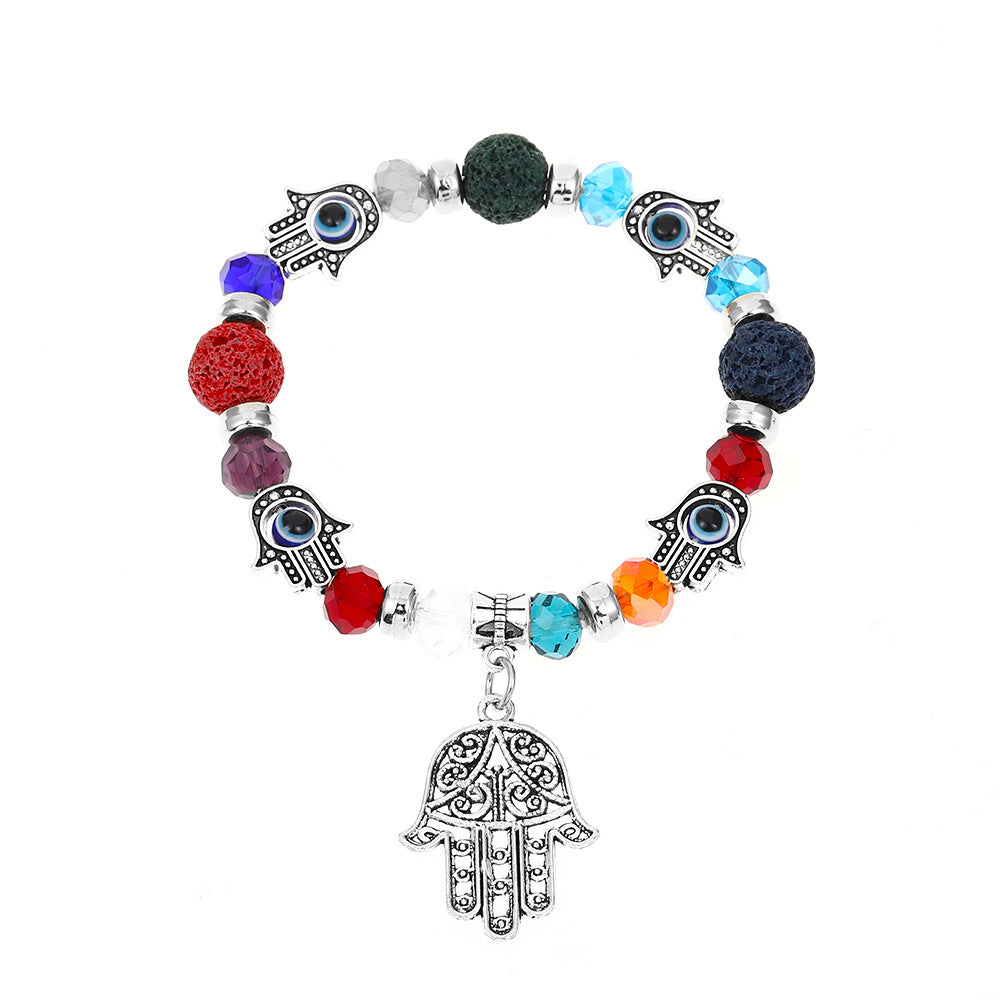 Wholesale Blue Devil Eye Resin Ball Bracelet Miyuki ACC-BT-MY009