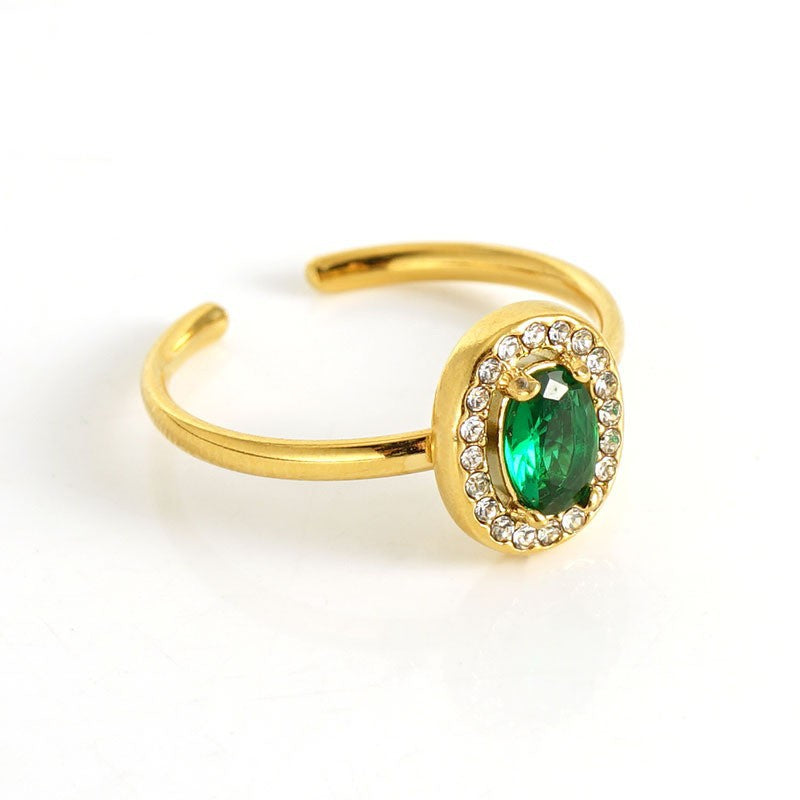 Wholesale Stainless steel zircon ring