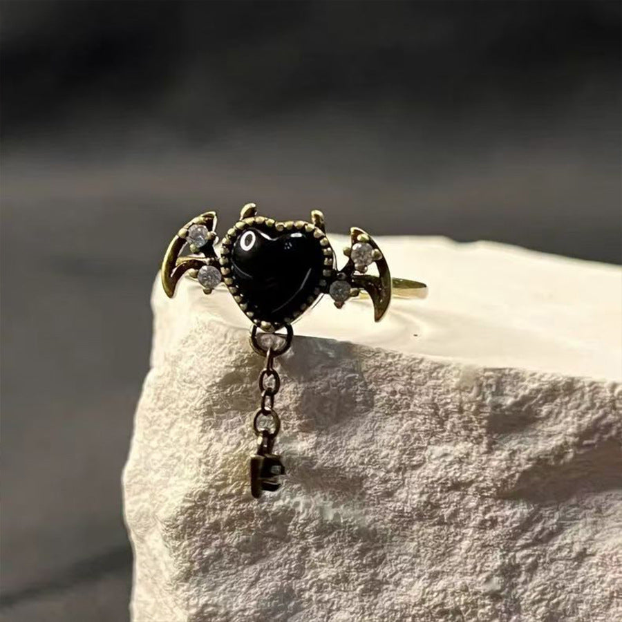 Wholesale Hollow Heart Adjustable Open-Ended Index Finger Ring