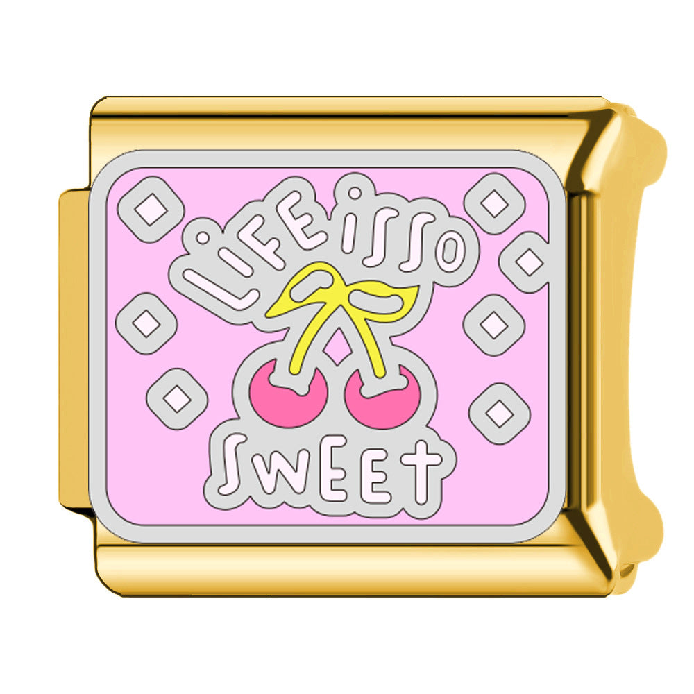 Wholesale  Italian Charm Bracelet 9mm DIY English words  Creative Stainless Steel Composable Bracelet