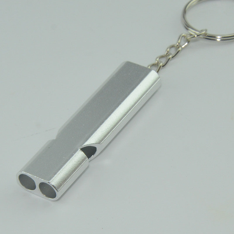 Wholesale Outdoor Dual Frequency Whistle Lifesaving Whistle Small Whistle Alloy Keychain
