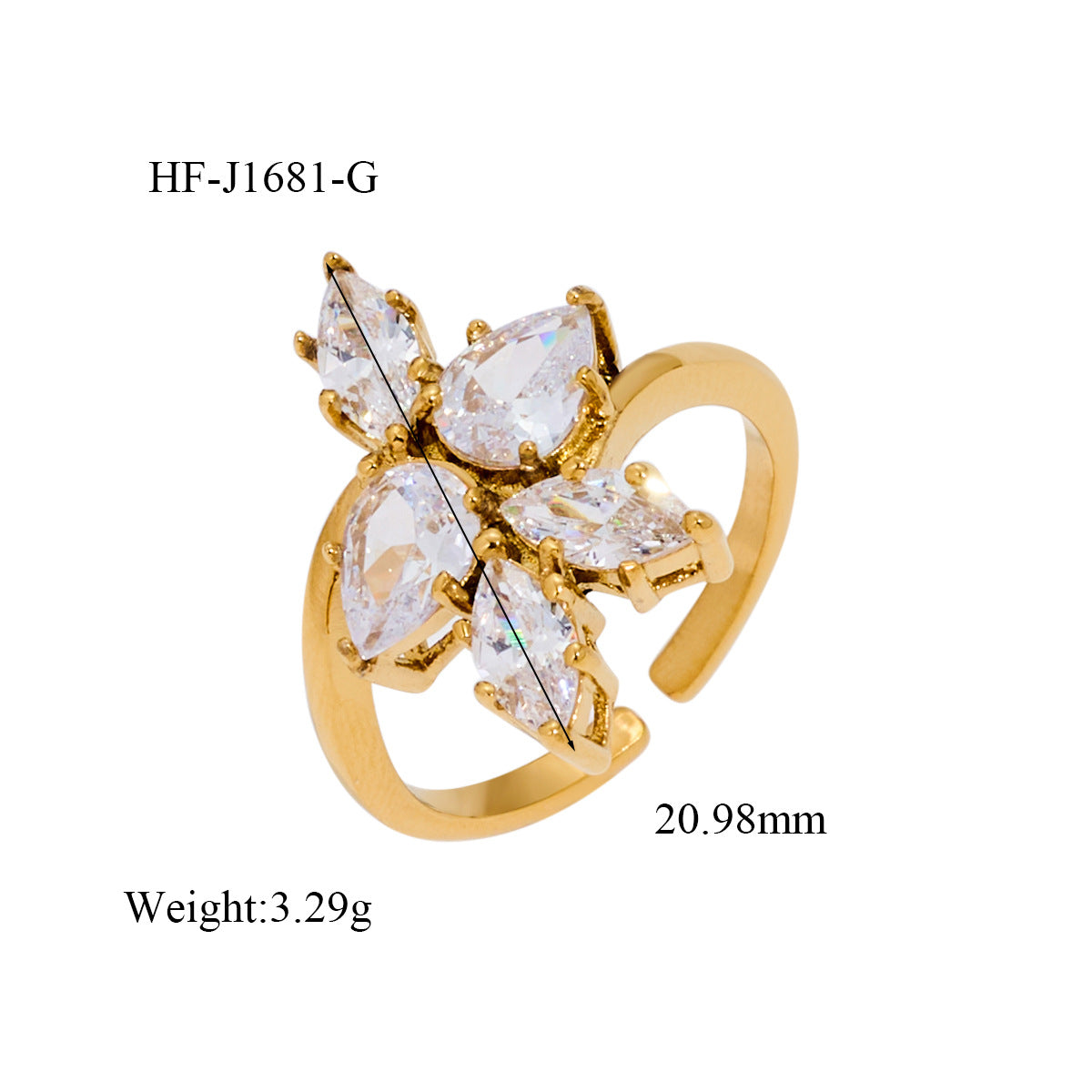 Wholesale Ins Style Titanium Steel Open Ring Electroplated Fashion Accessory Gift