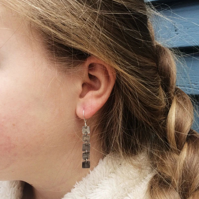 Wholesale Retro punk metal pendant earrings
