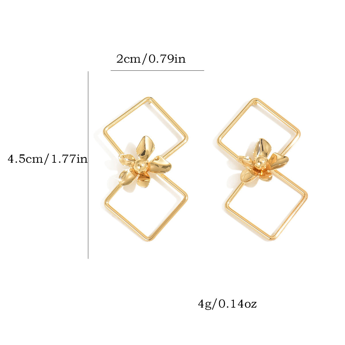 Wholesale  Fashion Flower Wrought Iron Earrings