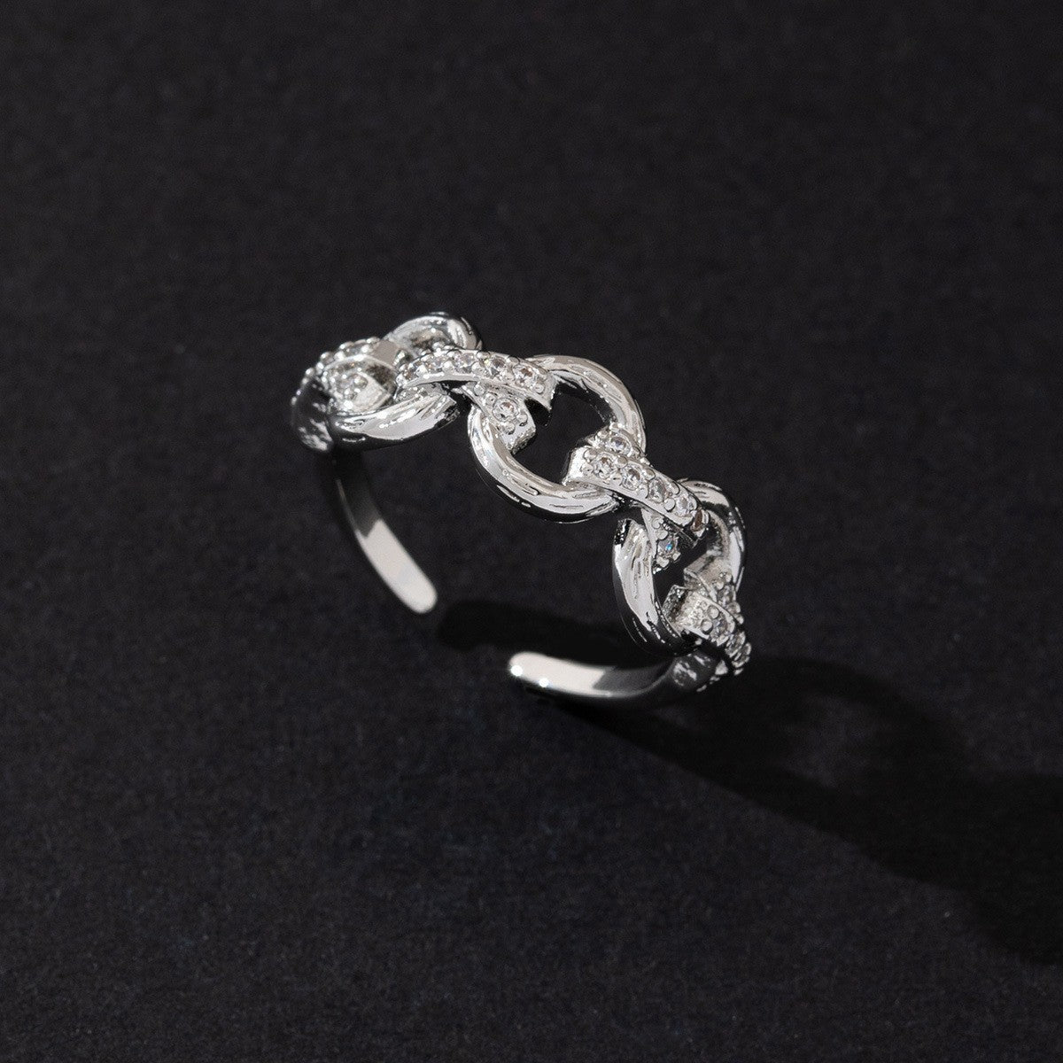 Wholesale Cold Style Vintage Cross Hollow Zircon Open Ring Chic Fashion Accessory For Everyday Wear