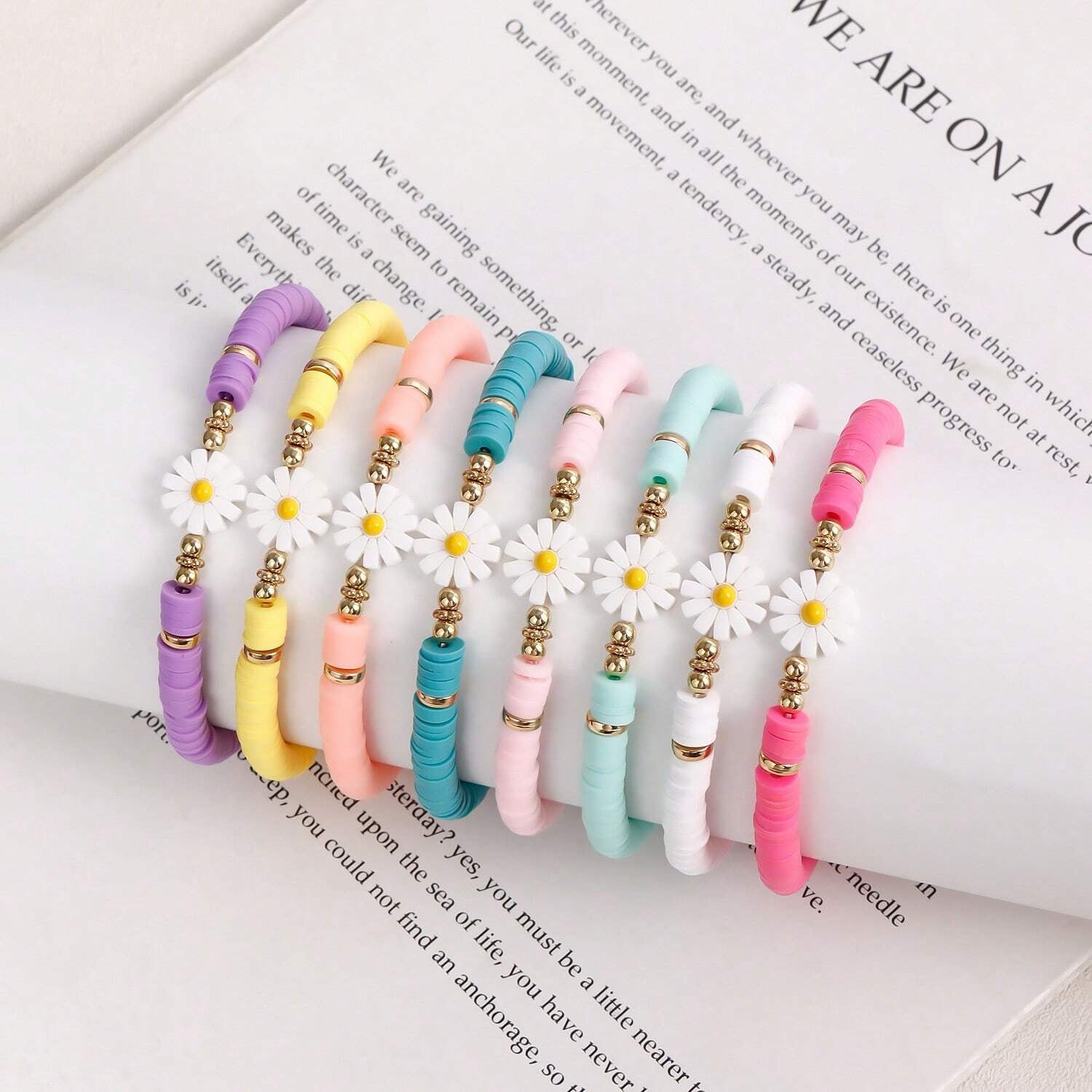Wholesale Beach Daisy Fairy Bracelet Woven Soft Clay Bracelet ACC-BT-Chens003