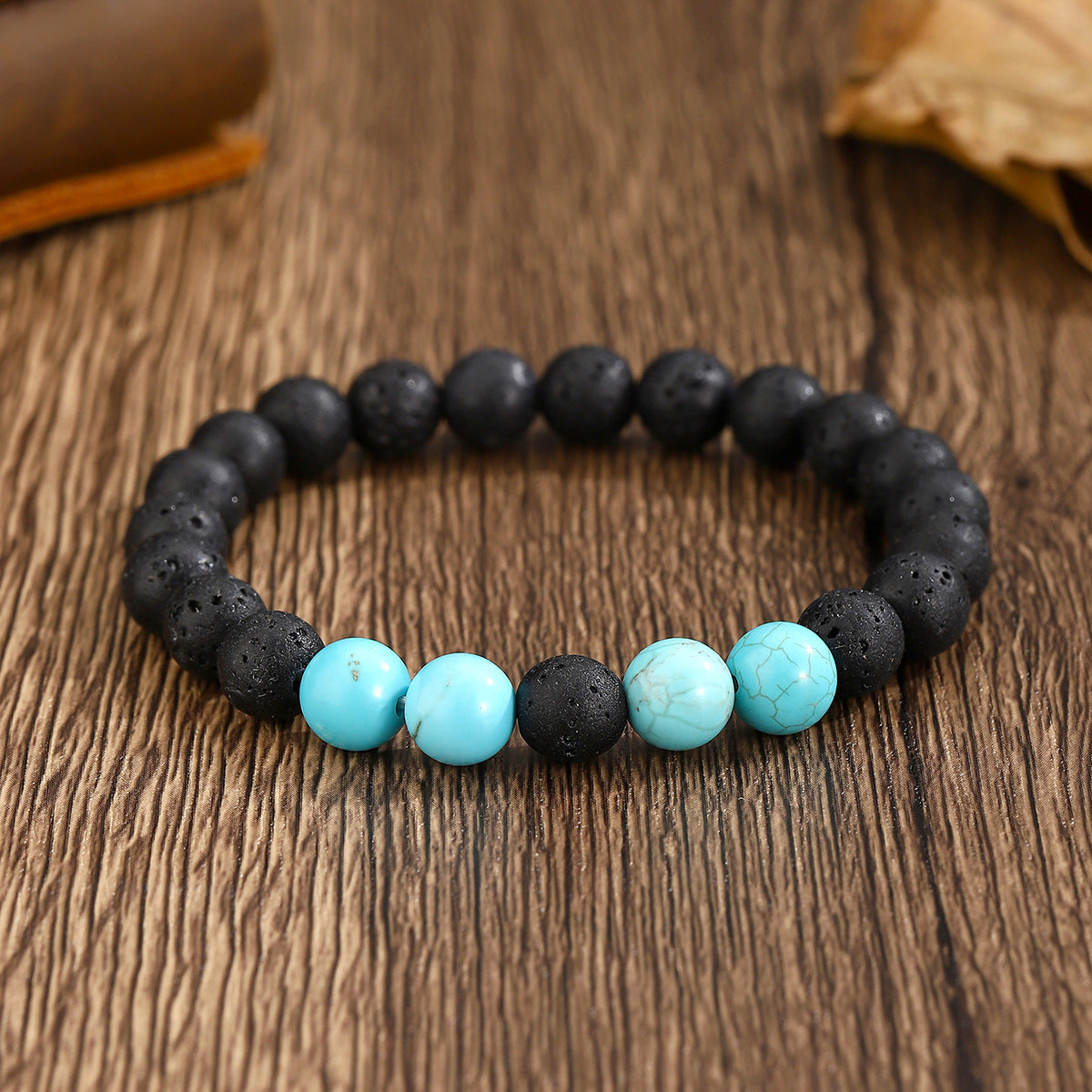 Wholesale Retro Turquoise Tiger Eye Stone Elastic Bracelet Trendy Unisex Jewelry Accessory For Everyday Wear And Gift
