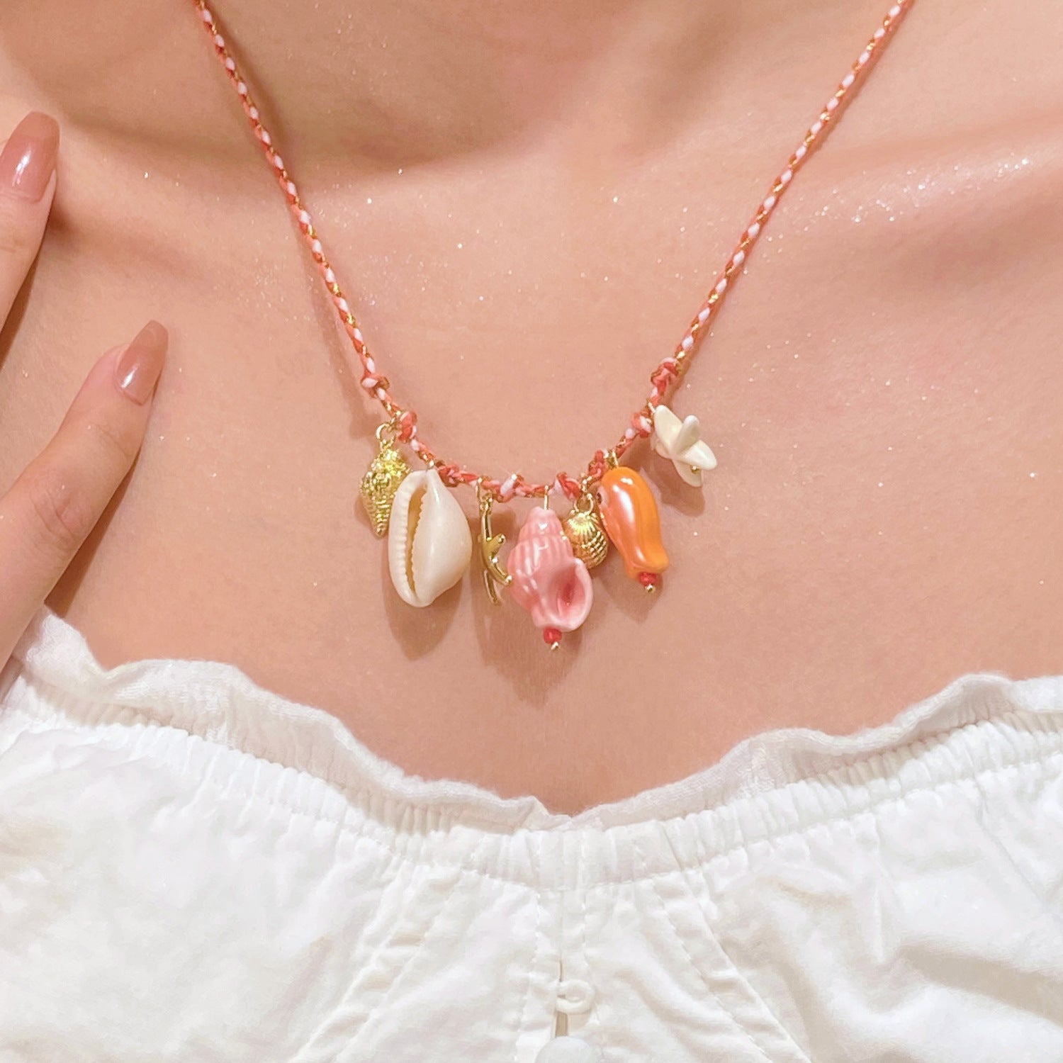 Wholesale  Natural Stone Shell Necklace