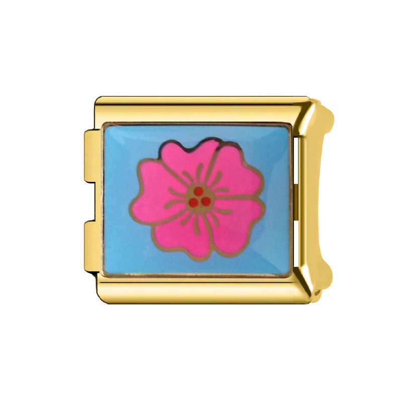 Wholesale Italian Charm Bracelet 9mm DIY Splicing Cartoon Cute Stainless Steel Composable Bracelet