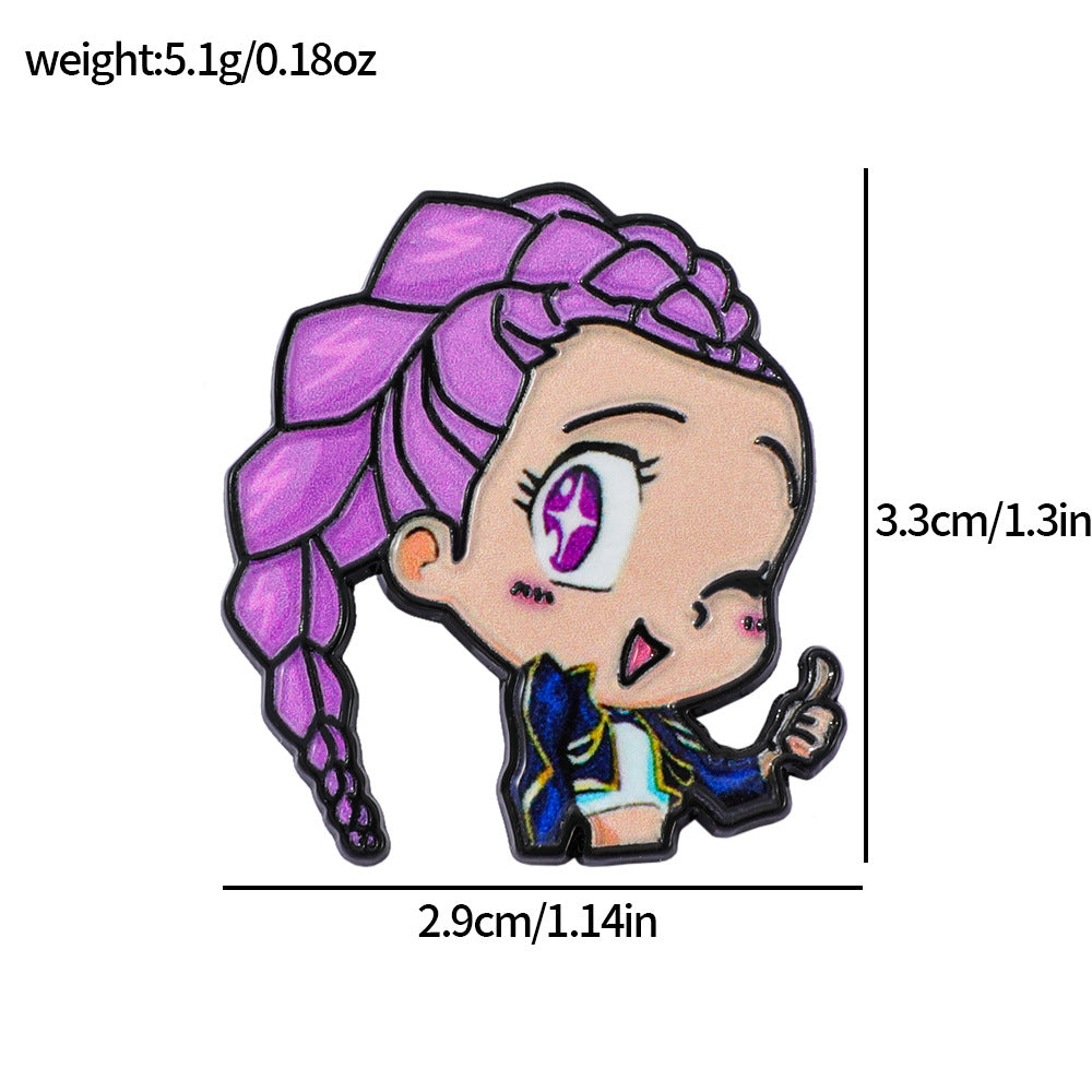 Wholesale Cartoon kpop metal badge alloy printing brooch