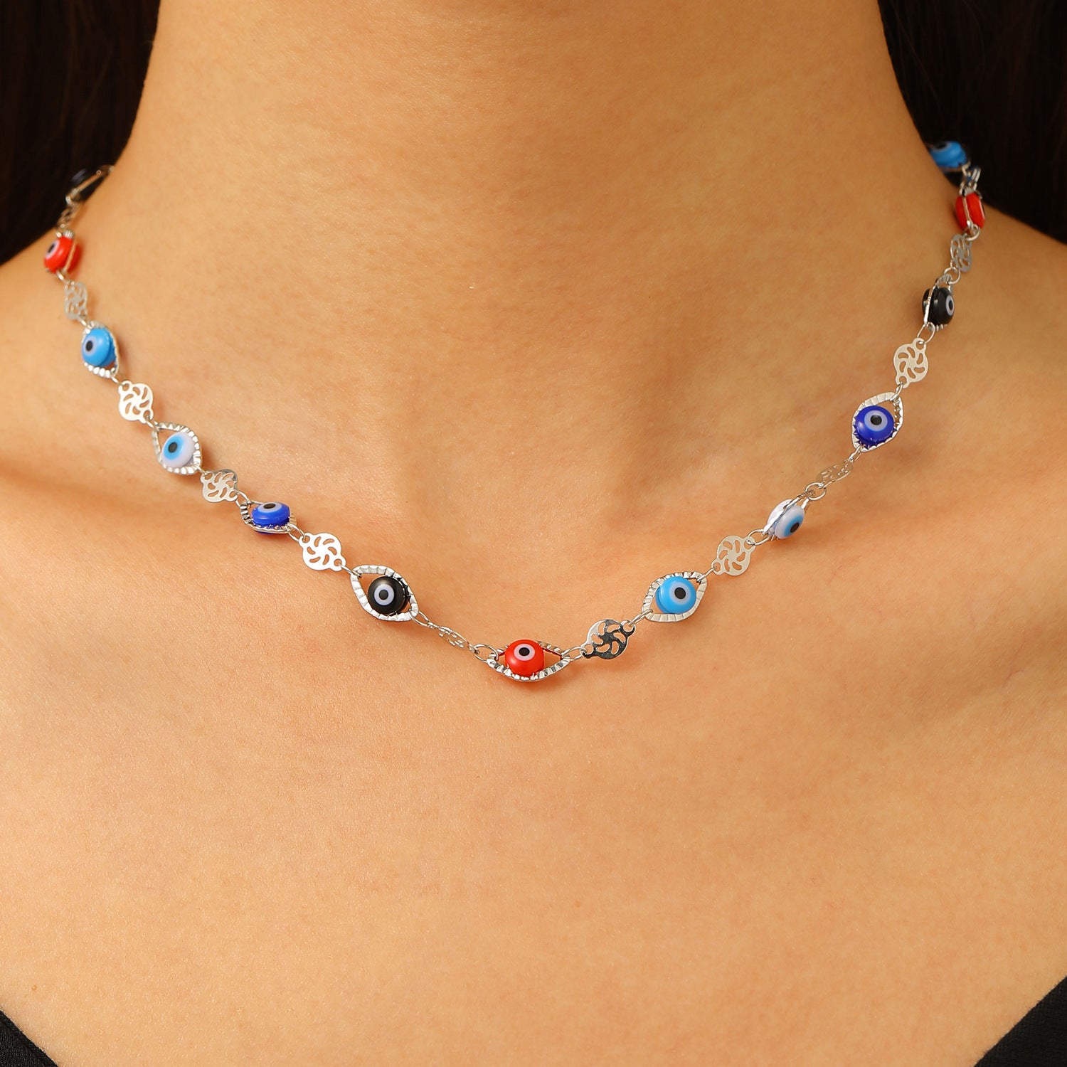 Wholesale  Color Love Bracelet Necklace Personalized Alloy Heart-shaped Dopamine Bracelet