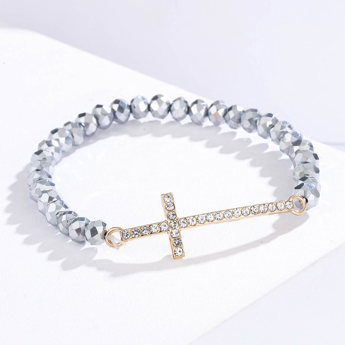 Wholesale Diamond Cross Colorful Crystal Beaded Bracelet