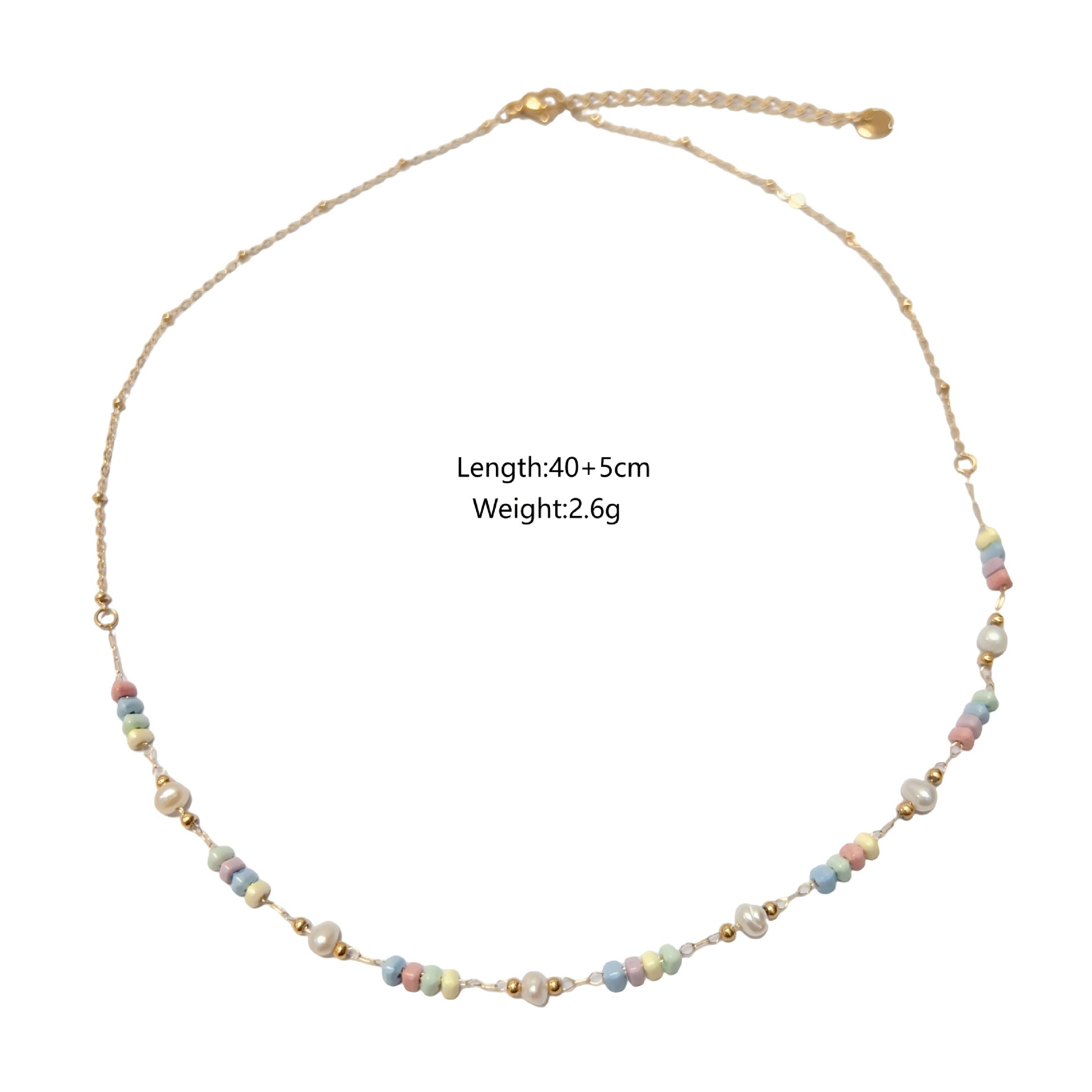 Wholesale  Color Natural Stone Beaded Necklace Cross Stainless Steel Necklace