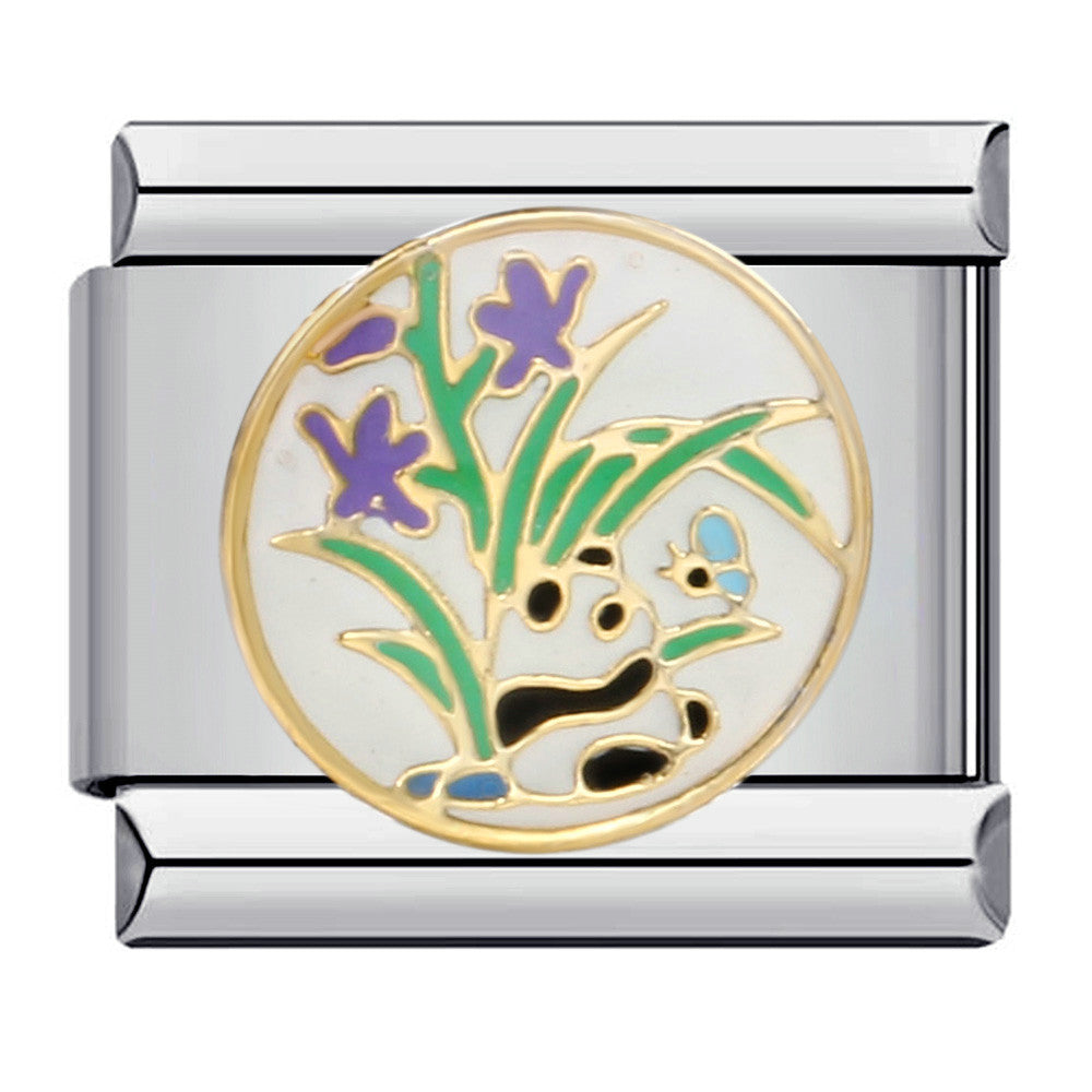 Wholesale Titanium Steel Gold Plated Oil Drop DIY Italian Module Bracelet Italian Charm