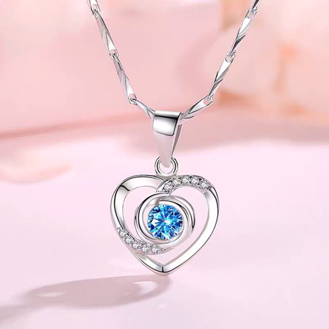 Wholesale S925 Neck Chain Love Heart Shape Necklace