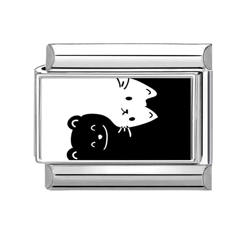 Wholesale 9mm Italian Charm Starter Bracelets DIY square Single Section Creative Stainless Steel Composable Bracelet